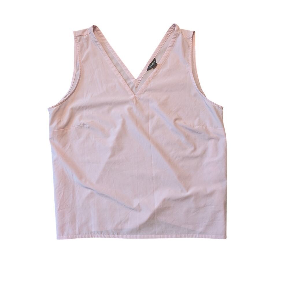 EDDIE BAUER WOMEN'S tank top/blouse, lightweight, size XL, Pastel Pink; V-neck